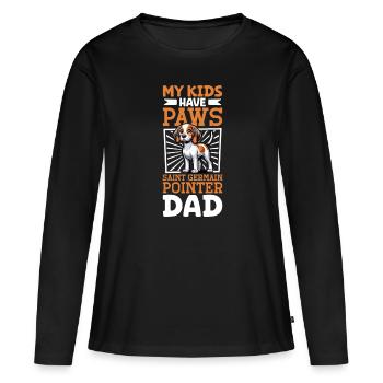 Braque Saint-Germain Papa - T-shirt manches longues Premium bio Femme - noir - Devant - Julia (174cm)