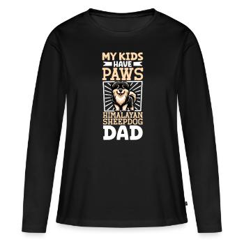 Papa berger de l’Himalaya - T-shirt manches longues Premium bio Femme - noir - Devant - Julia (174cm)