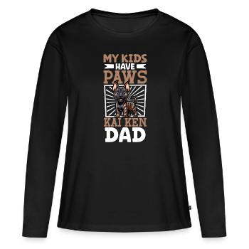 Kai Ken Papa - T-shirt manches longues Premium bio Femme - noir - Devant - Julia (174cm)