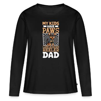 Lancashire Heeler Papa - T-shirt manches longues Premium bio Femme - noir - Devant - Julia (174cm)