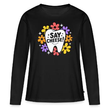 Retro Dental Humor Woman Dentist - Women's Premium Organic Long Sleeve Shirt - black - Front - Julia (174cm)