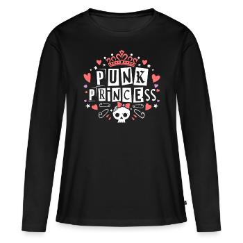 Punk Frau Prinzessin Rocker Punk - Frauen Premium Bio Langarmshirt - Schwarz - Vorne - Julia (174cm)