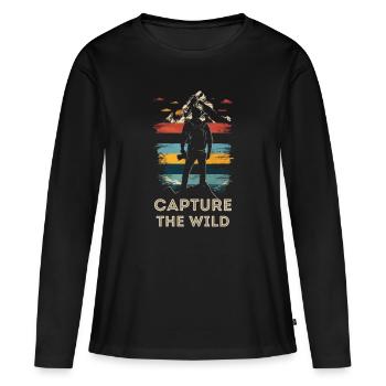 Fotografie Naturfotografie Tierfotografie - Frauen Premium Bio Langarmshirt - Schwarz - Vorne - Julia (174cm)