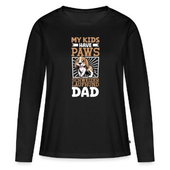 Papa Swiss Hound - T-shirt manches longues Premium bio Femme - noir - Devant - Julia (174cm)