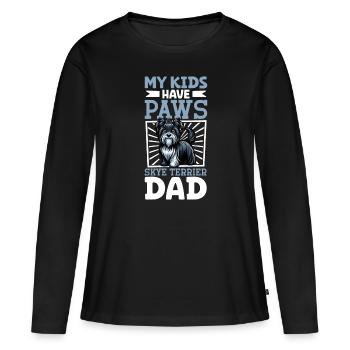 Skye Terrier Papa - Frauen Premium Bio Langarmshirt - Schwarz - Vorne - Julia (174cm)
