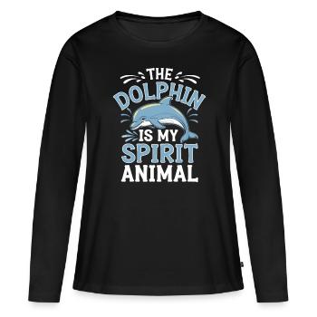 Delfin Le dauphin est mon animal spirituel Delfin - T-shirt manches longues Premium bio Femme - noir - Devant - Julia (174cm)