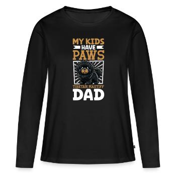 Papa tibétain danois - T-shirt manches longues Premium bio Femme - noir - Devant - Julia (174cm)