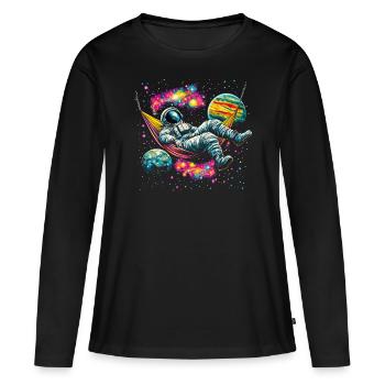 Hamac Astronaute Science Espace - T-shirt manches longues Premium bio Femme - noir - Devant - Julia (174cm)