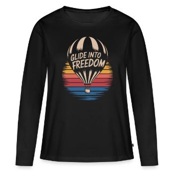 Gleite In Die Freiheit Heißluftballon Inspiration - Frauen Premium Bio Langarmshirt - Schwarz - Vorne - Julia (174cm)
