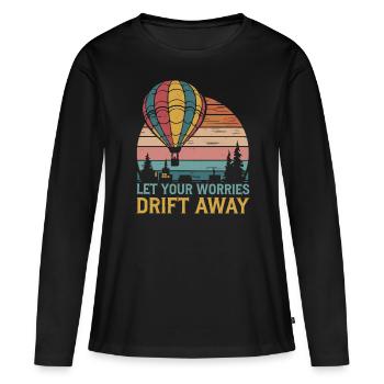 Laissez vos soucis s’envoler Montgolfière - T-shirt manches longues Premium bio Femme - noir - Devant - Julia (174cm)