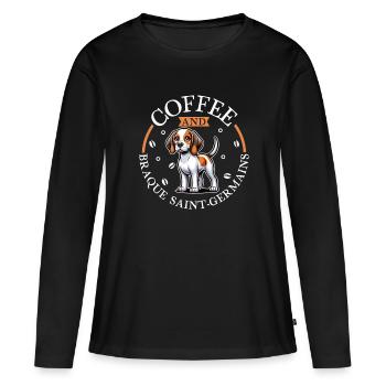 Café et Braque Saint-Germain - T-shirt manches longues Premium bio Femme - noir - Devant - Julia (174cm)