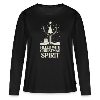 Rempli de lettrage de l’ de Noël avec - T-shirt manches longues Premium bio Femme - noir - Devant - Julia (174cm)