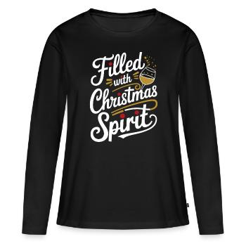 Rempli d’ de Noël - T-shirt manches longues Premium bio Femme - noir - Devant - Julia (174cm)
