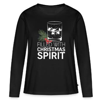 Rempli d’ de Noël - T-shirt manches longues Premium bio Femme - noir - Devant - Julia (174cm)
