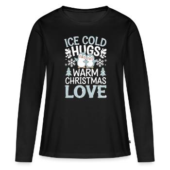 Des câlins glacés, un amour de Noël chaleureux, - T-shirt manches longues Premium bio Femme - noir - Devant - Julia (174cm)