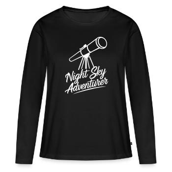 Ciel nocturne Aventuriers Astronomes amateurs - T-shirt manches longues Premium bio Femme - noir - Devant - Julia (174cm)