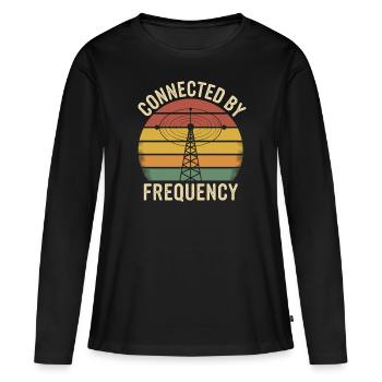 Amateurfunker Verbunden Durch Frequenz - Frauen Premium Bio Langarmshirt - Schwarz - Vorne - Julia (174cm)