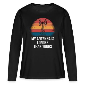 Amateurfunker Antenne Länger Als Deine - Frauen Premium Bio Langarmshirt - Schwarz - Vorne - Julia (174cm)
