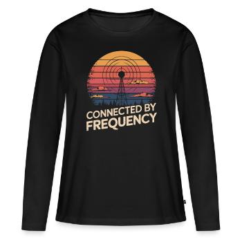 Amateurfunker Verbunden Durch Frequenz - Frauen Premium Bio Langarmshirt - Schwarz - Vorne - Julia (174cm)