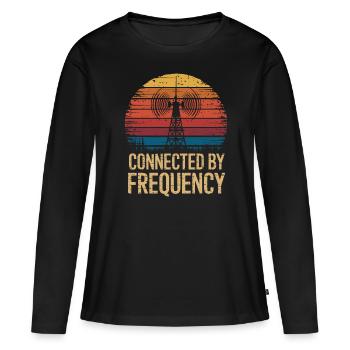 Amateurfunker Verbunden Durch Frequenz - Frauen Premium Bio Langarmshirt - Schwarz - Vorne - Julia (174cm)
