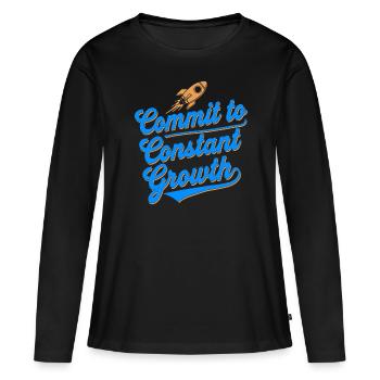 S’engager dans une croissance constante pour - T-shirt manches longues Premium bio Femme - noir - Devant - Julia (174cm)