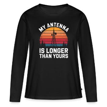 Meine Antenne Ist Länger Amateurfunk Radio - Frauen Premium Bio Langarmshirt - Schwarz - Vorne - Julia (174cm)