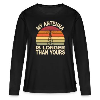 Meine Antenne Ist Länger Als Deine Ham Radio - Frauen Premium Bio Langarmshirt - Schwarz - Vorne - Julia (174cm)