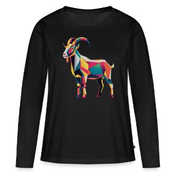 Géome ColoréFerme Géométrique Colorée Ziegengraf - T-shirt manches longues Premium bio Femme - noir - Devant - Julia (174cm)