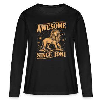 Leo Astrological Sign Zodiac Birthday Year 1981Leo - Frauen Premium Bio Langarmshirt - Schwarz - Vorne - Julia (174cm)