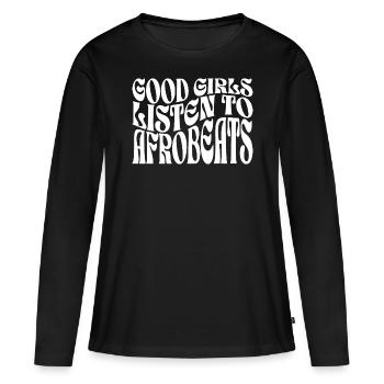 Filles Écoutent De Afrobeats Musique - T-shirt manches longues Premium bio Femme - noir - Devant - Julia (174cm)