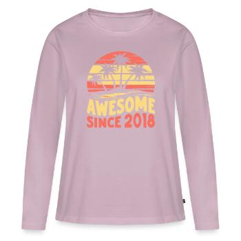 Awesome Since 2018 Birthday - Women's Premium Organic Long Sleeve Shirt - dusky pink - Front - Julia (174cm)