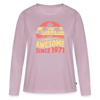 Awesome Since 1971 Birthday - Women's Premium Organic Long Sleeve Shirt - dusky pink - Front - Julia (174cm)