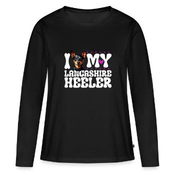 J'adore mon Lancashire Heeler - T-shirt manches longues Premium bio Femme - noir - Devant - Julia (174cm)