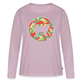 Vintage Chat British Shorthair - T-shirt manches longues Premium bio Femme - rose poudré - Devant - Julia (174cm)