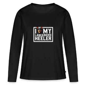 J’adore mon Lancashire Heeler - T-shirt manches longues Premium bio Femme - noir - Devant - Julia (174cm)