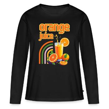 Jus d'orange - T-shirt manches longues Premium bio Femme - noir - Devant - Julia (174cm)