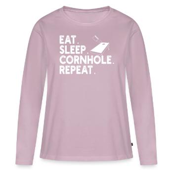 Humor Man Cornhole Player - Women's Premium Organic Long Sleeve Shirt - dusky pink - Front - Julia (174cm)