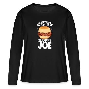 Seulement ici pour le Sloppy Joe - T-shirt manches longues Premium bio Femme - noir - Devant - Julia (174cm)