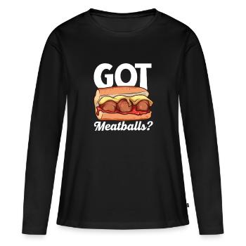 Hast du Fleischbällchen? - Meatball Sub - Frauen Premium Bio Langarmshirt - Schwarz - Vorne - Julia (174cm)