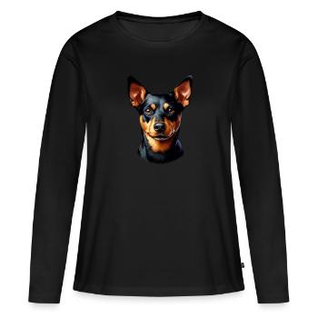 Visage de chien - Lancashire Heeler - T-shirt manches longues Premium bio Femme - noir - Devant - Julia (174cm)