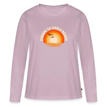 Je fuis vers Cable Beach - T-shirt manches longues Premium bio Femme - rose poudré - Devant - Julia (174cm)