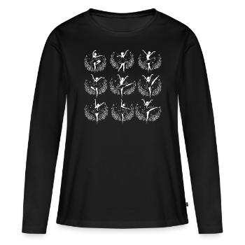 Flowers Ballet Dancer - Women's Premium Organic Long Sleeve Shirt - black - Front - Julia (174cm)