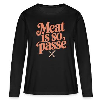 La viande est tellement démodée, végétalienne, végétarienne - T-shirt manches longues Premium bio Femme - noir - Devant - Julia (174cm)