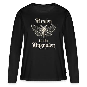 Attirés par l’inconnu - T-shirt manches longues Premium bio Femme - noir - Devant - Julia (174cm)