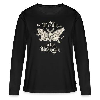 Attirés par l’art inconnu des papillons - T-shirt manches longues Premium bio Femme - noir - Devant - Julia (174cm)