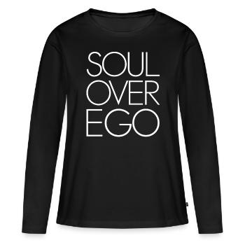 Citation de spiritualité inspirante de l’âme sur l’ego - T-shirt manches longues Premium bio Femme - noir - Devant - Julia (174cm)