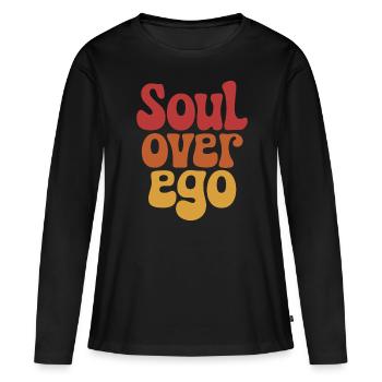 L’âme au-dessus de l’ego inspirant la spiritualité - T-shirt manches longues Premium bio Femme - noir - Devant - Julia (174cm)