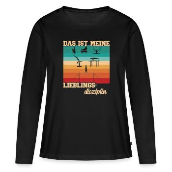 Bodenturnen Gymnastik Kunstturnen - Frauen Premium Bio Langarmshirt - Schwarz - Vorne - Julia (174cm)