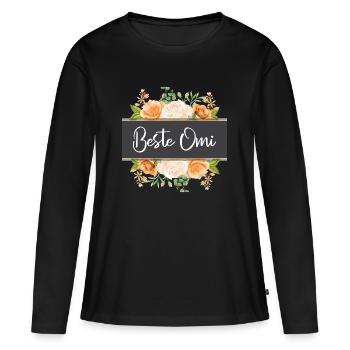 Beste Omi beste Omi Großmutter Omi Rentnerin Rente - Frauen Premium Bio Langarmshirt - Schwarz - Vorne - Julia (174cm)
