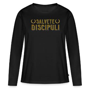 Professeur de latin Professeur de latin Professeur de latin - T-shirt manches longues Premium bio Femme - noir - Devant - Julia (174cm)